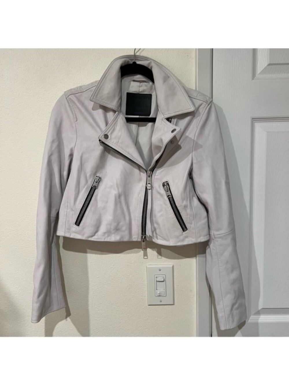 All Saints Soft Leather Biker Moto Jacket Size 6 NWOT